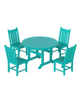 5 Piece Outdoor Patio Dining Set Outdoor Round Table and Chair Set