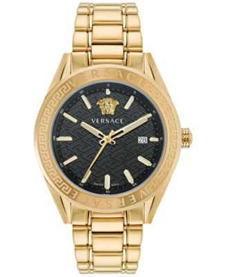 Versace Men's Swiss V-Code Gold Ion Plated Bracelet Watch 42mm