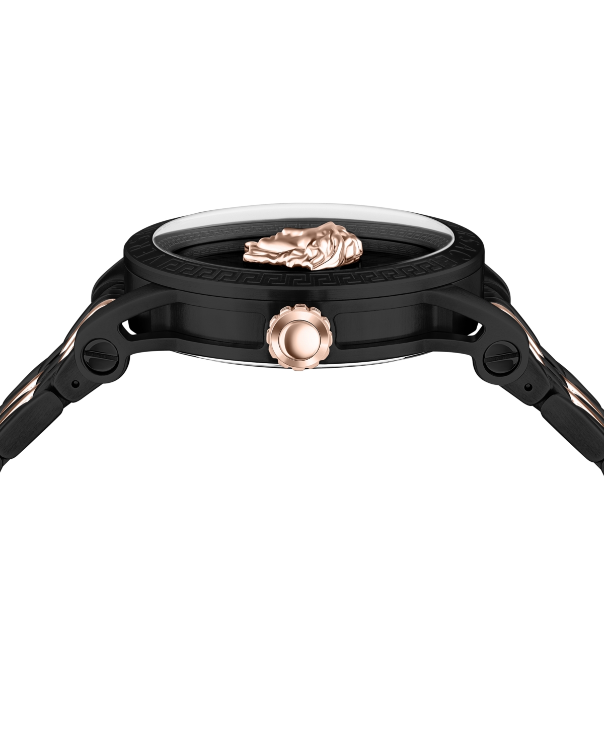 Shop Versace Men's Swiss V-code Two Tone Bracelet Watch 43mm