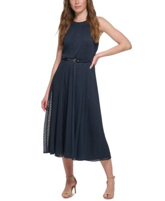 Tommy Hilfiger - Women's Fresh Clip-Dot Sleeveless Midi Dress