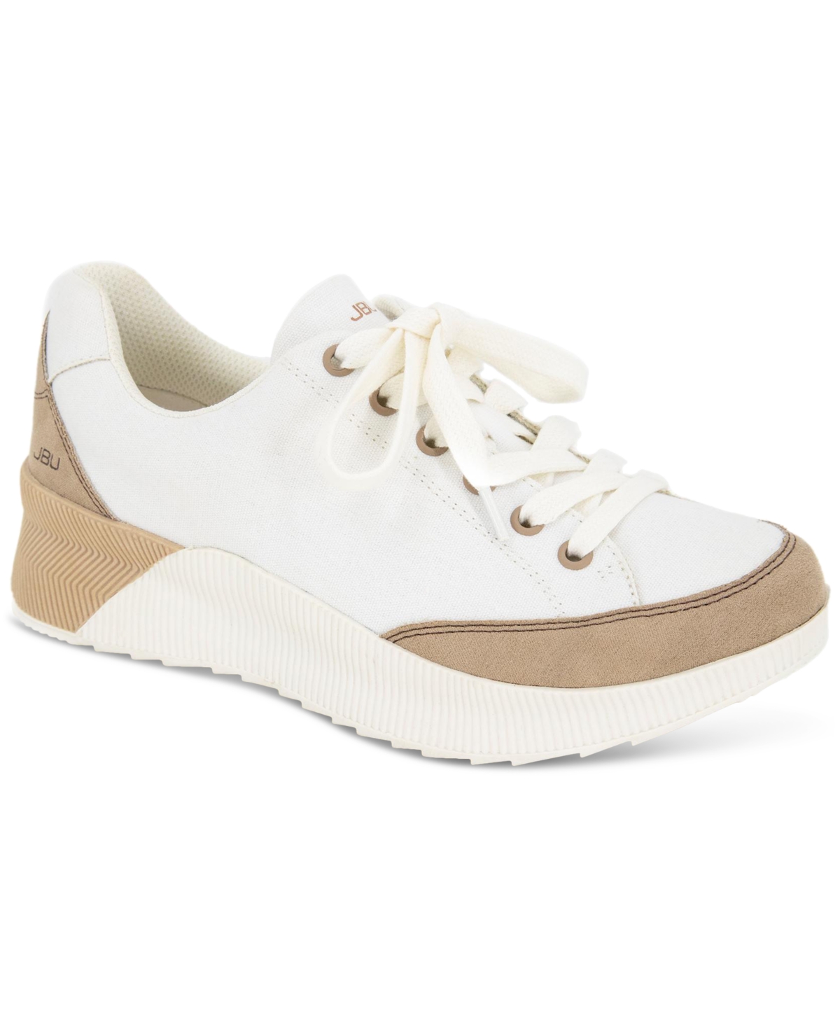 Jbu Women's Quincey Lace-up Low-top Sneakers Women's Shoes In Off White/lt Tan