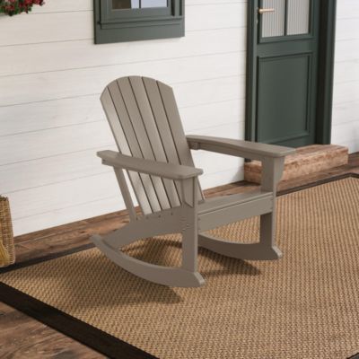 Outdoor Patio Poly Adirondack Rocking Chair Rocker