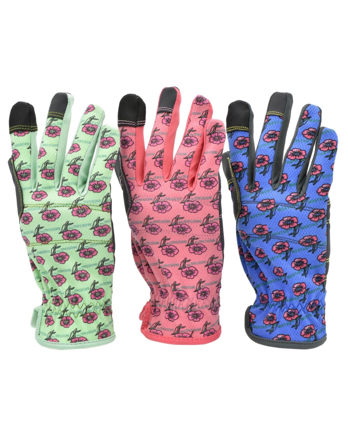 3 Pair Value Pack Women All Purpose gardening Gloves assorted colors - Assorted Pre-pack