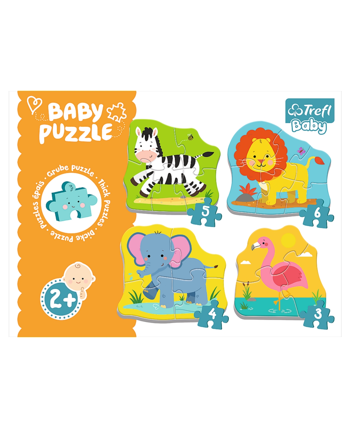 Trefl Baby Classic Puzzle- Animals On The Safari 18 Piece In Multi