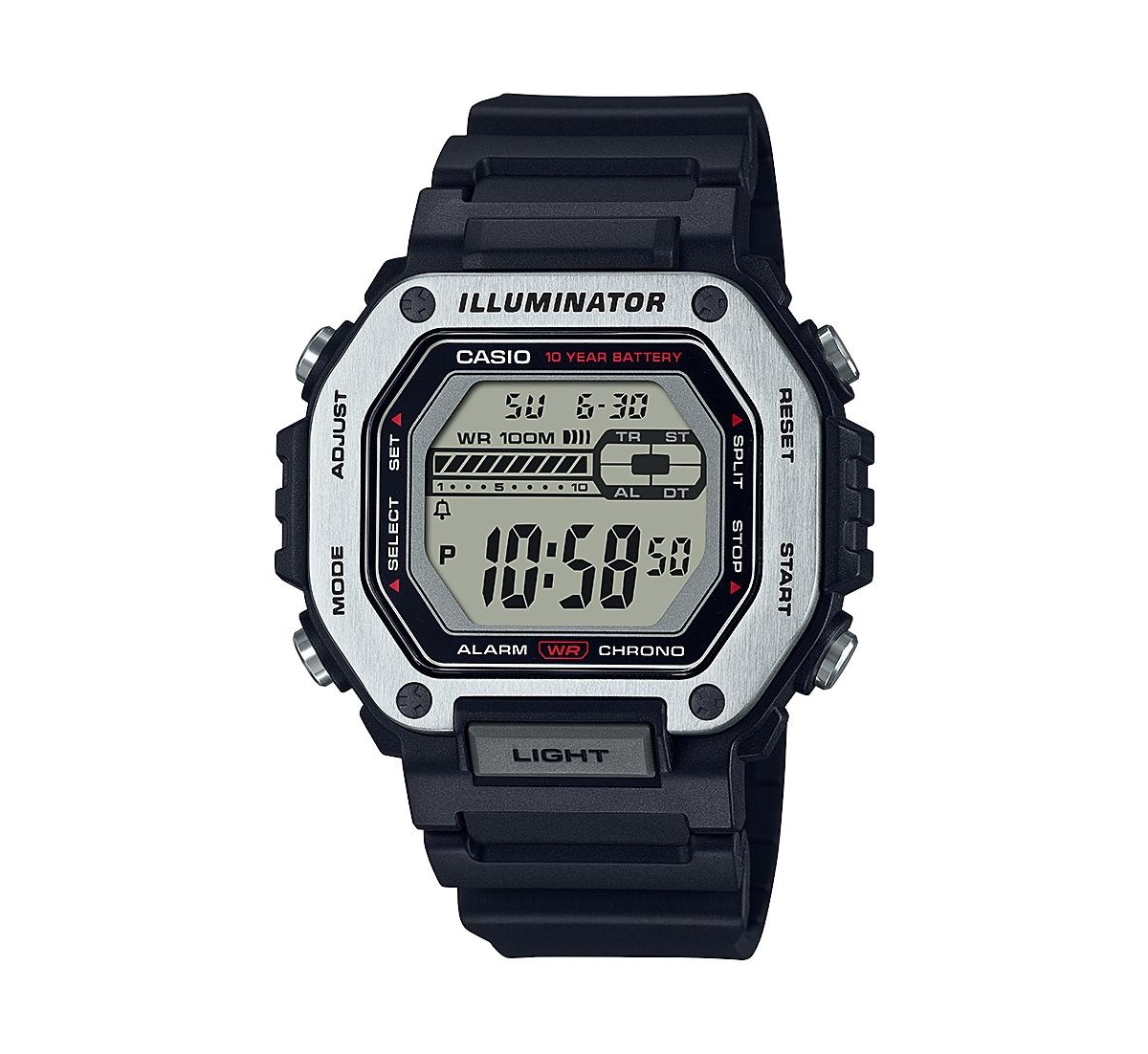 Men's Digital Black Resin Watch 47.2mm, MWD110H-1AV - Black