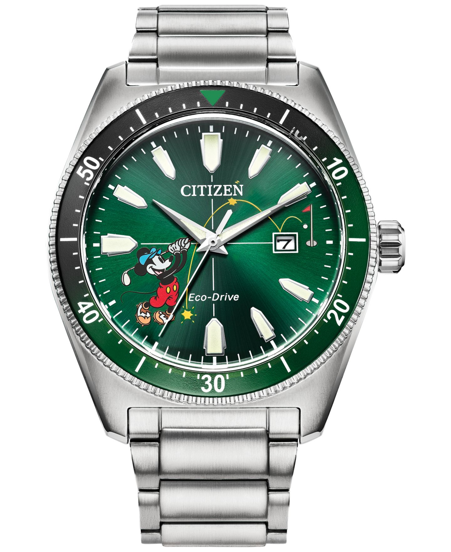 Мужские часы Citizen Eco-Drive Disney Mickey Mouse Stainless Steel Bracelet Watch 43mm — фото 1