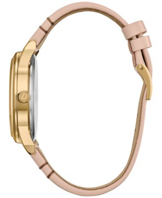 Eco-Drive Women's Disney Mickey Mouse Beige Leather Strap Watch 40mm