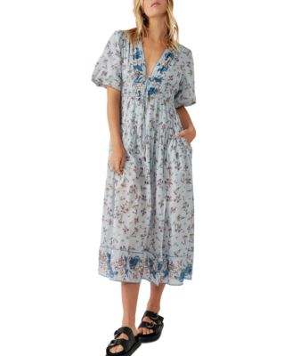 knee length dresses for ladies Free People Haven Midi Dress BlackCombo / M