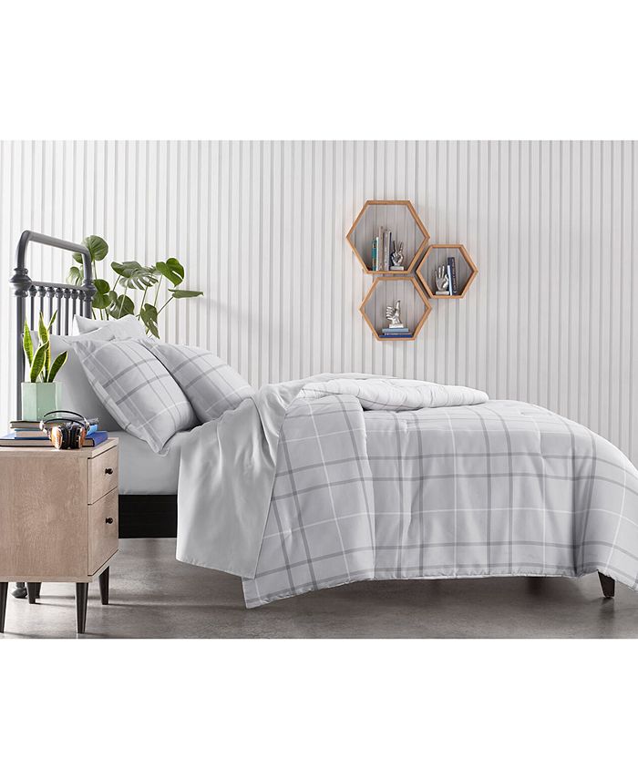 Home Design TwoTone Grid 3Pc. Comforter Set, King, Created for Macy's