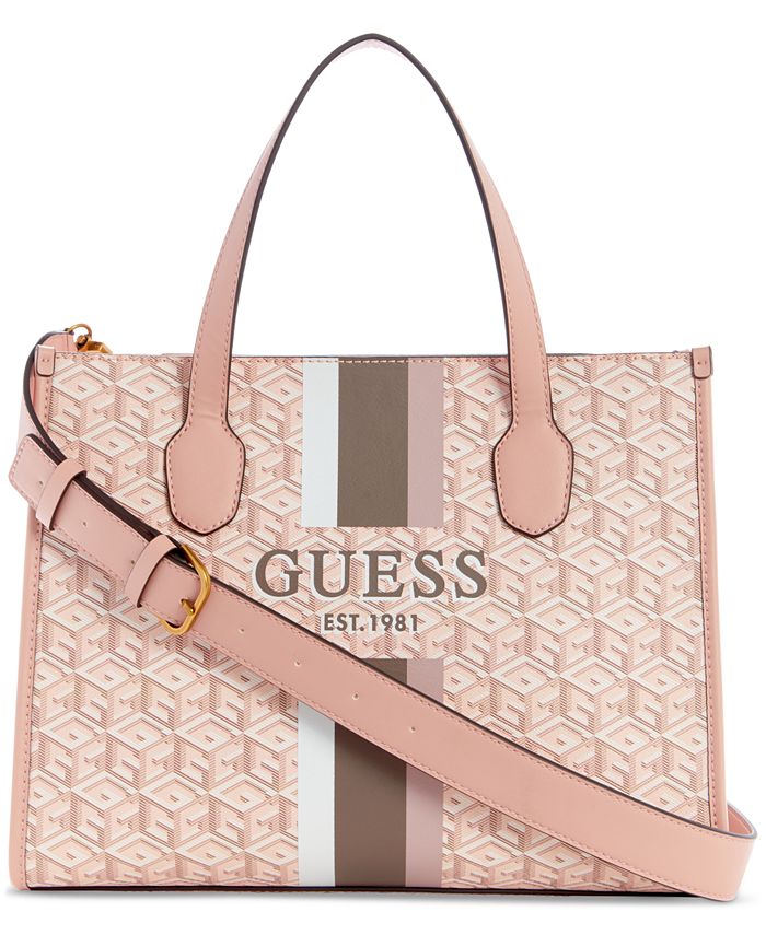 GUESS Silvana Small Monogram Double Compartment Tote - Macy's