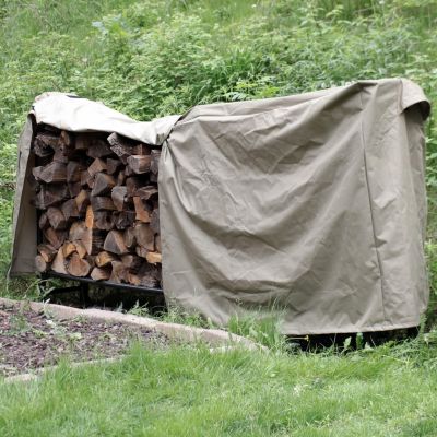 Outdoor Weather-Resistant Heavy-Duty Durable Polyester with PVC Backing Firewood Log Rack Cover