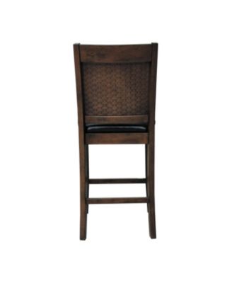 2-Piece Asian Hardwood Dewey Upholstered Counter Height with Footrest Chairs Set