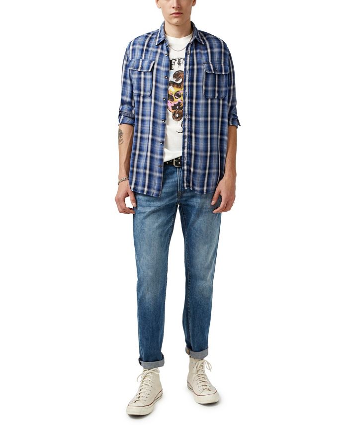 Buffalo David Bitton Men's Kisory Henley Shirt - Textured Waffle Knit Cotton With Chest Pocket