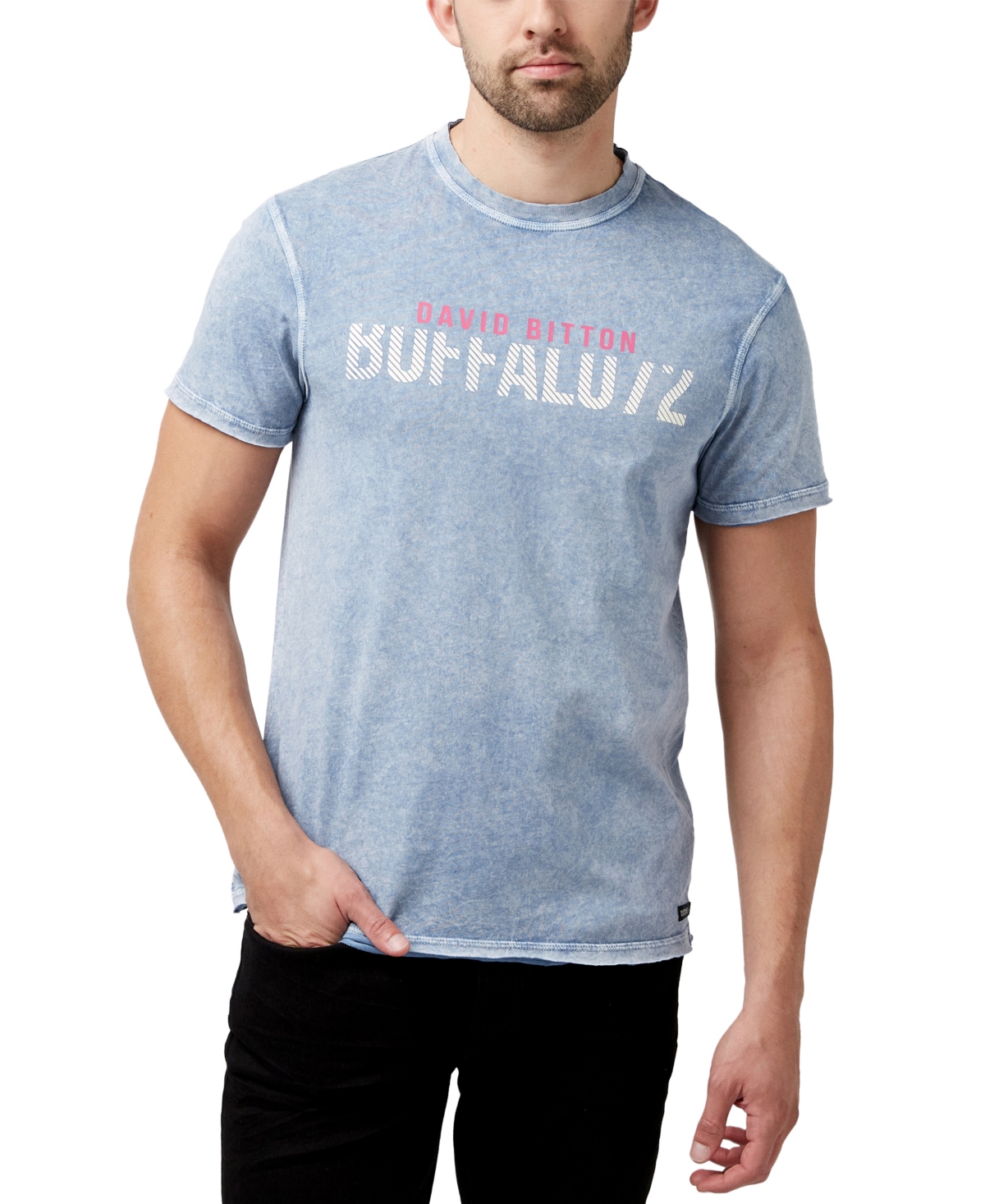 Buffalo David Bitton Men's Takyd Acid Wash Short Sleeve T-shirt In Star