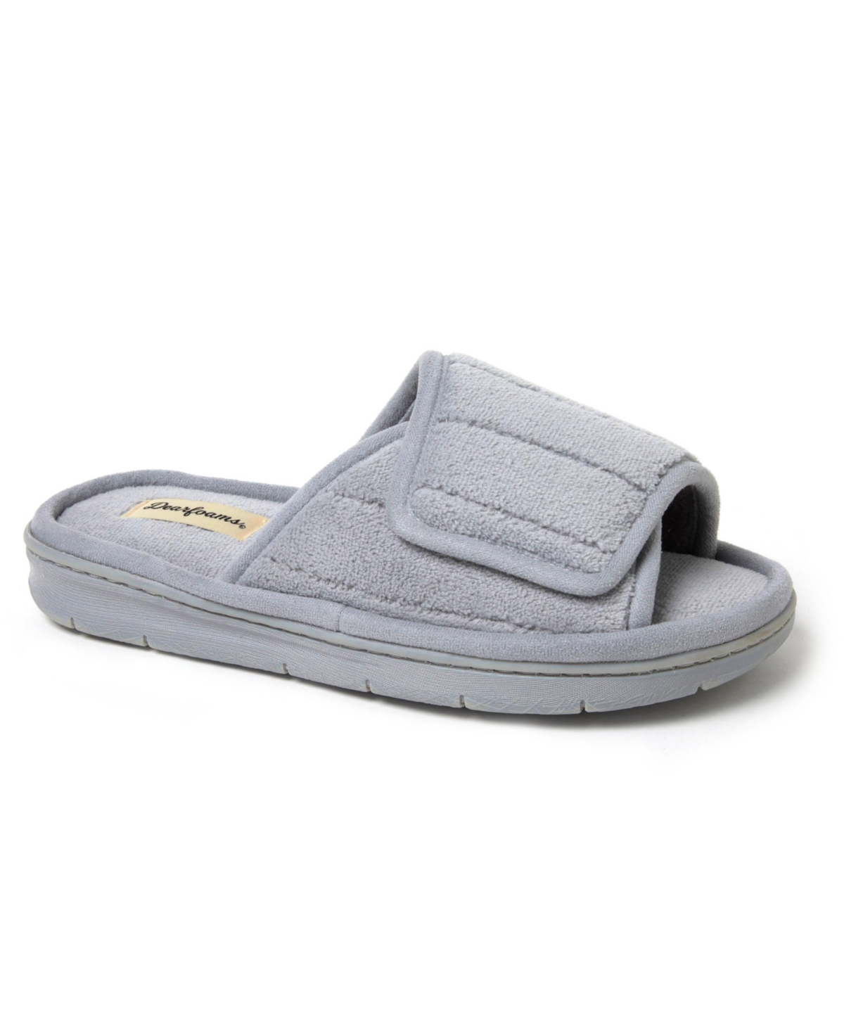 Shop Dearfoams Women's Mickey Terry Adjustable Slides In Gray