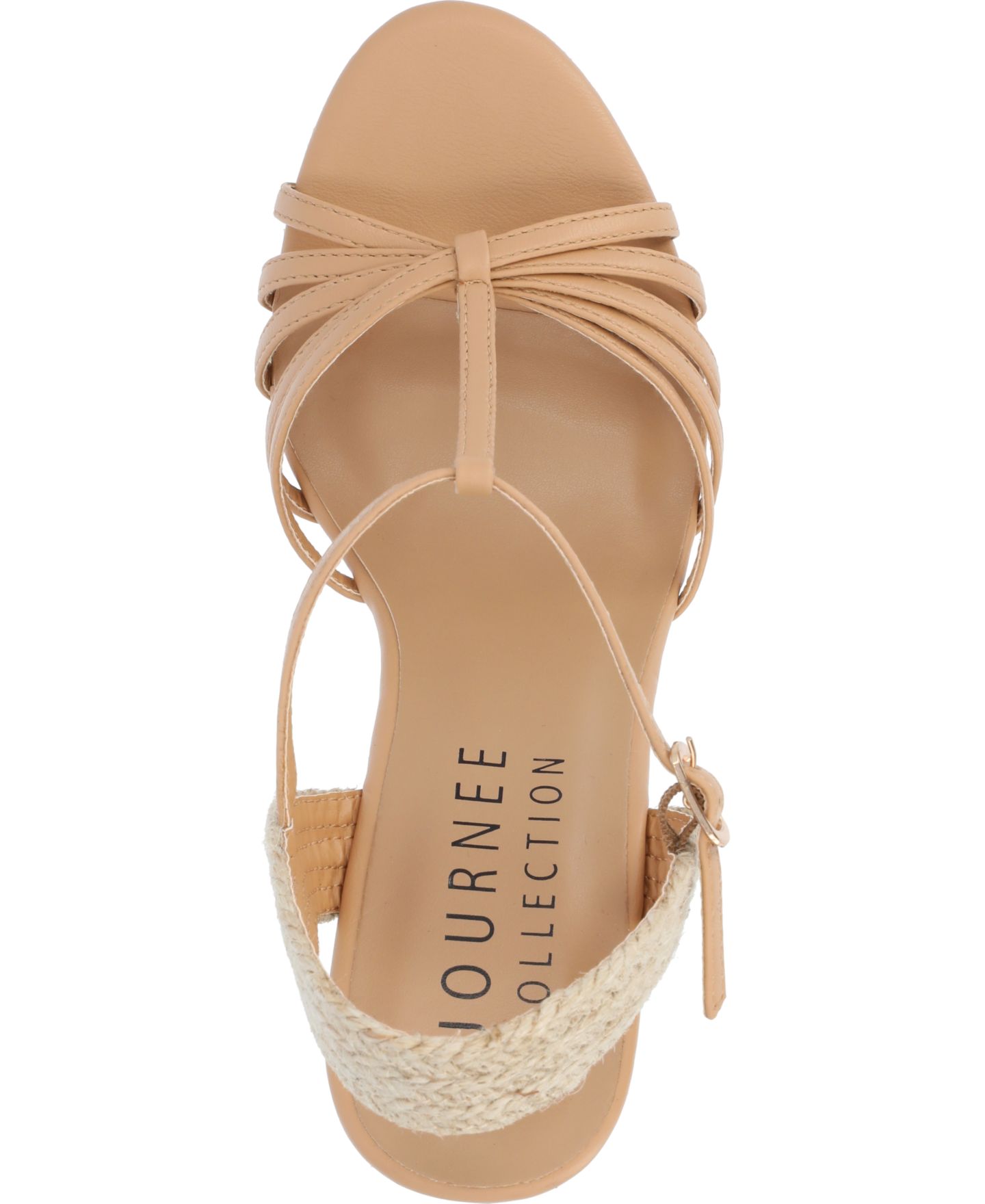 Женские сандалии Journee Collection Yara Platform Wedge, цвет: Коричневый — фото 4