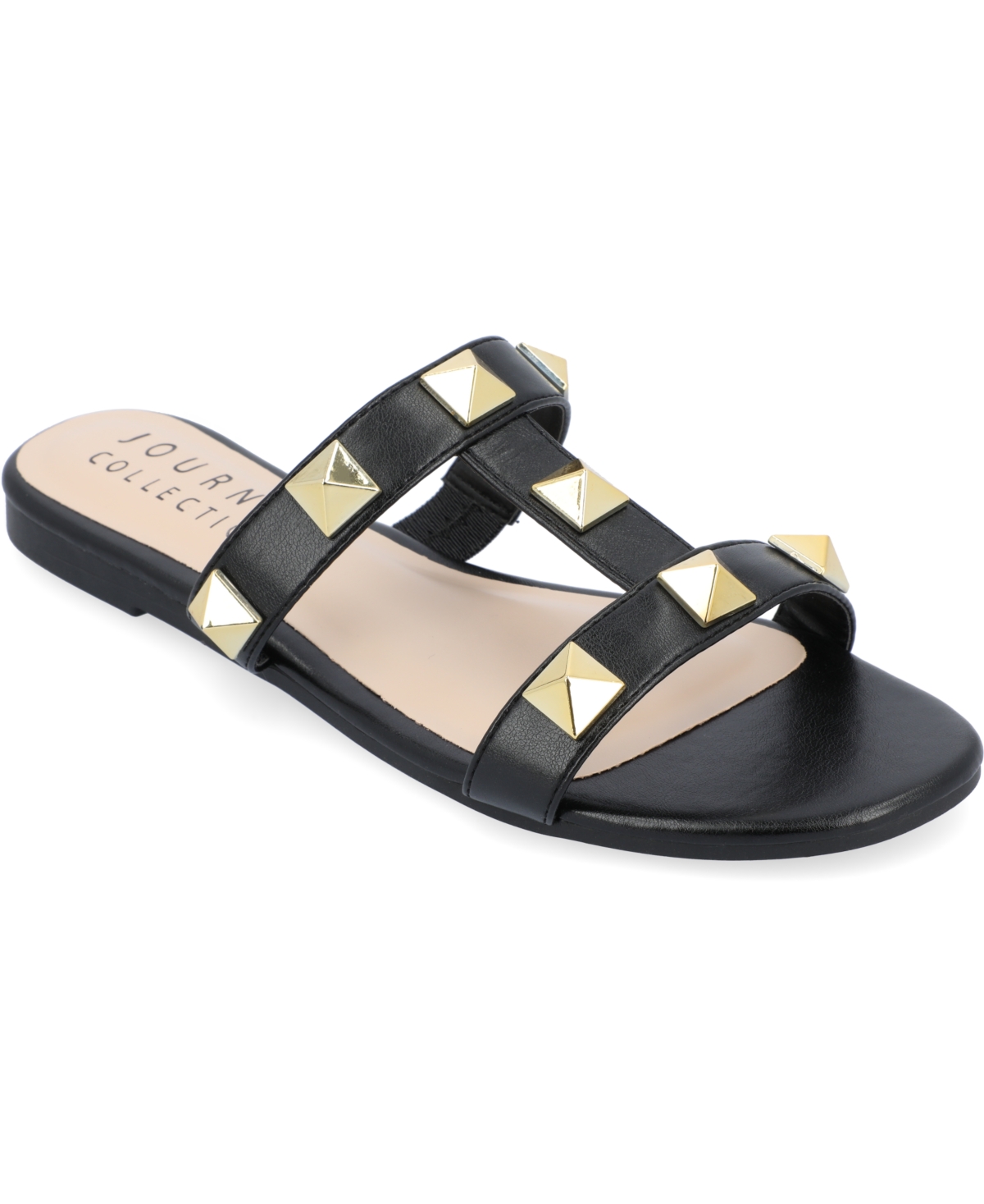 Shop Journee Collection Women's Kendall Studded Sandals In Black