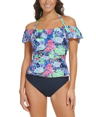 Antage nyhed Smigre Tommy Hilfiger Women's Off-The-Shoulder Ruffled Tankini Top & Classic  Bikini Bottoms - Macy's