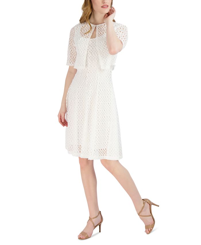 Robbie Bee Petite Lace A-Line Dress & Removable Jacket - Macy's