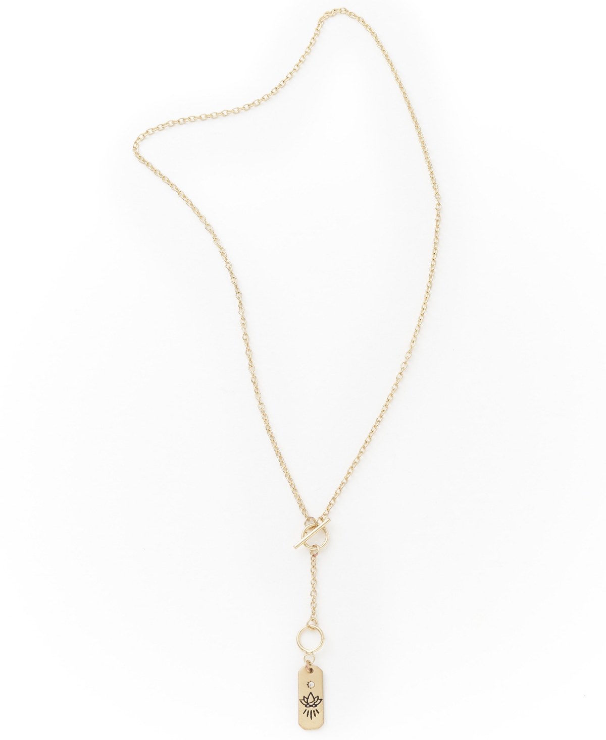 Gold-Tone Lotus Necklace - Brass