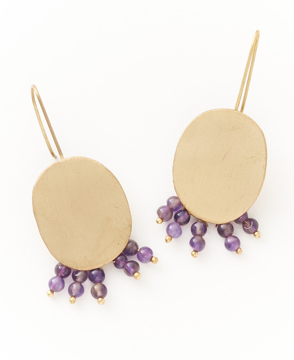 Matr Boomie Gold-tone Drop Earrings In Purple
