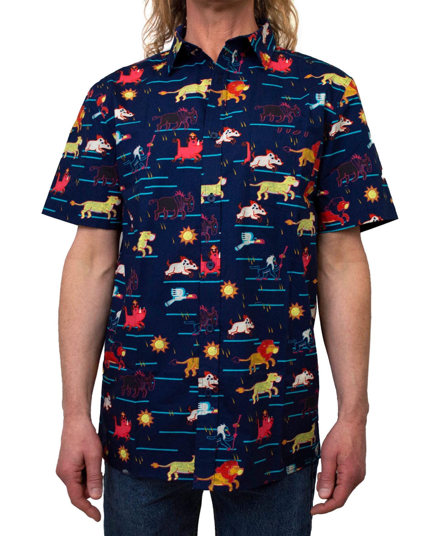 Мужская рубашка Fifth Sun Stampeded Short Sleeves Woven, цвет: Разноцветный — фото 1