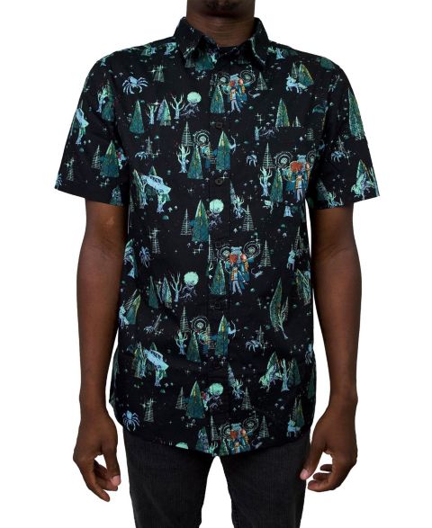Мужская рубашка Fifth Sun Forbidden Forest Pattern Short Sleeves Woven, цвет: Разноцветный