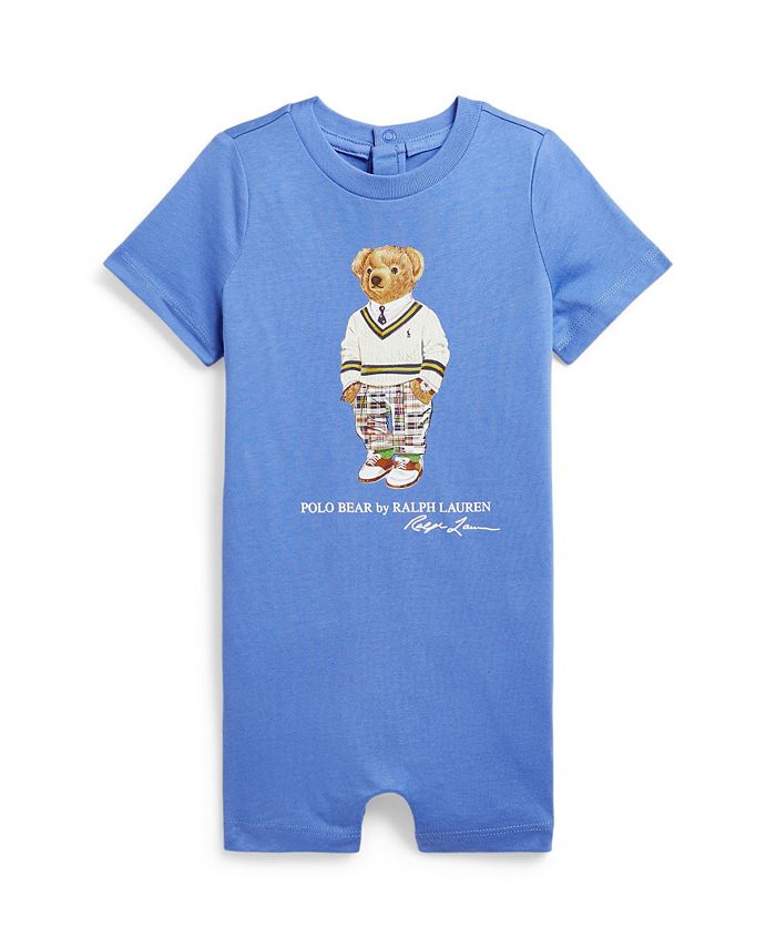 Polo Ralph Lauren Baby Boys Polo Bear Cotton Jersey Short Sleeved Shortall Macy's