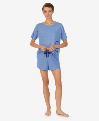 Lauren Ralph Lauren Women's Short Sleeve Crew Neck Boxer 2 Piece Pajama Set  - Macy's