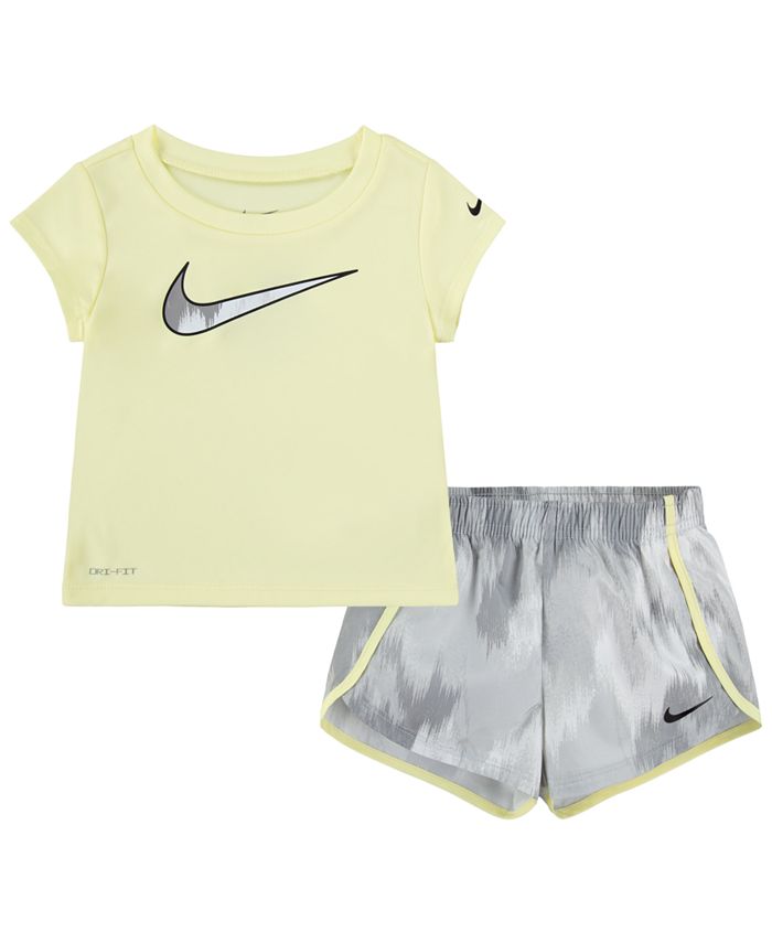 Nike Baby Girls Tie Dye Swoosh Shirt and Sprinter Shorts, 2 Piece Set -  Macy's