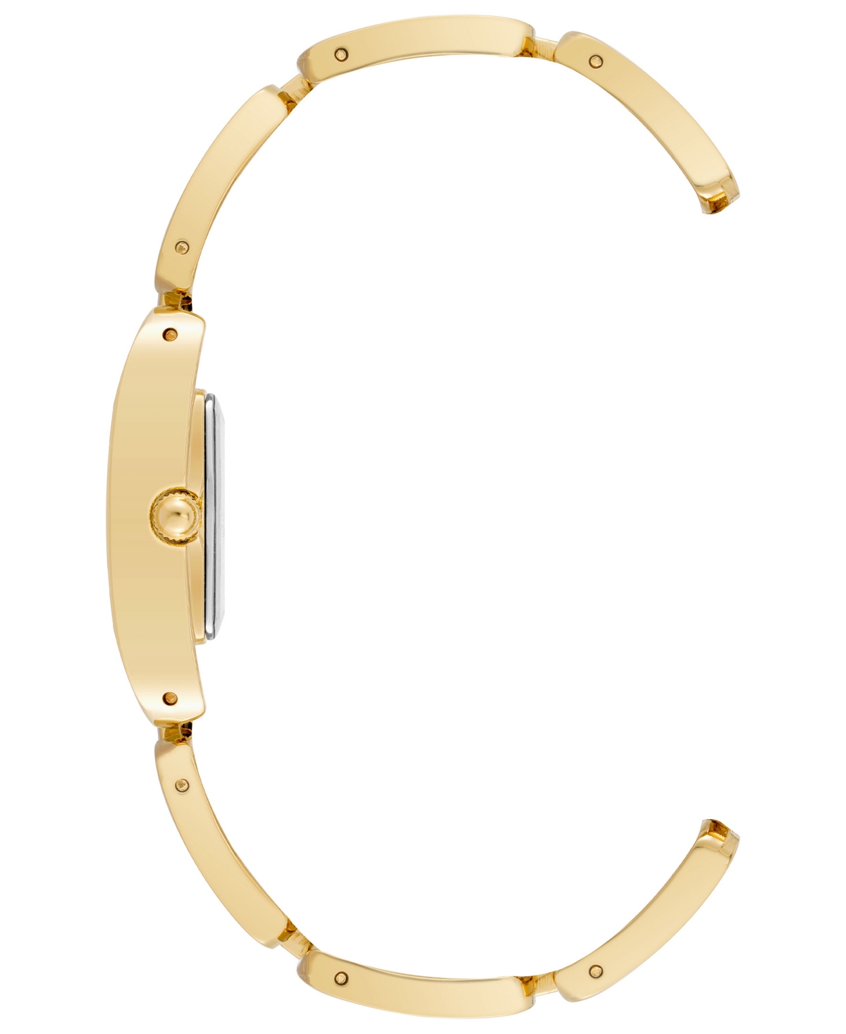 Anne Klein Women's Three Hand Gold-Tone Alloy with Black Enamel Watch, 22mm x 32mm - Gold-Tone, Black
