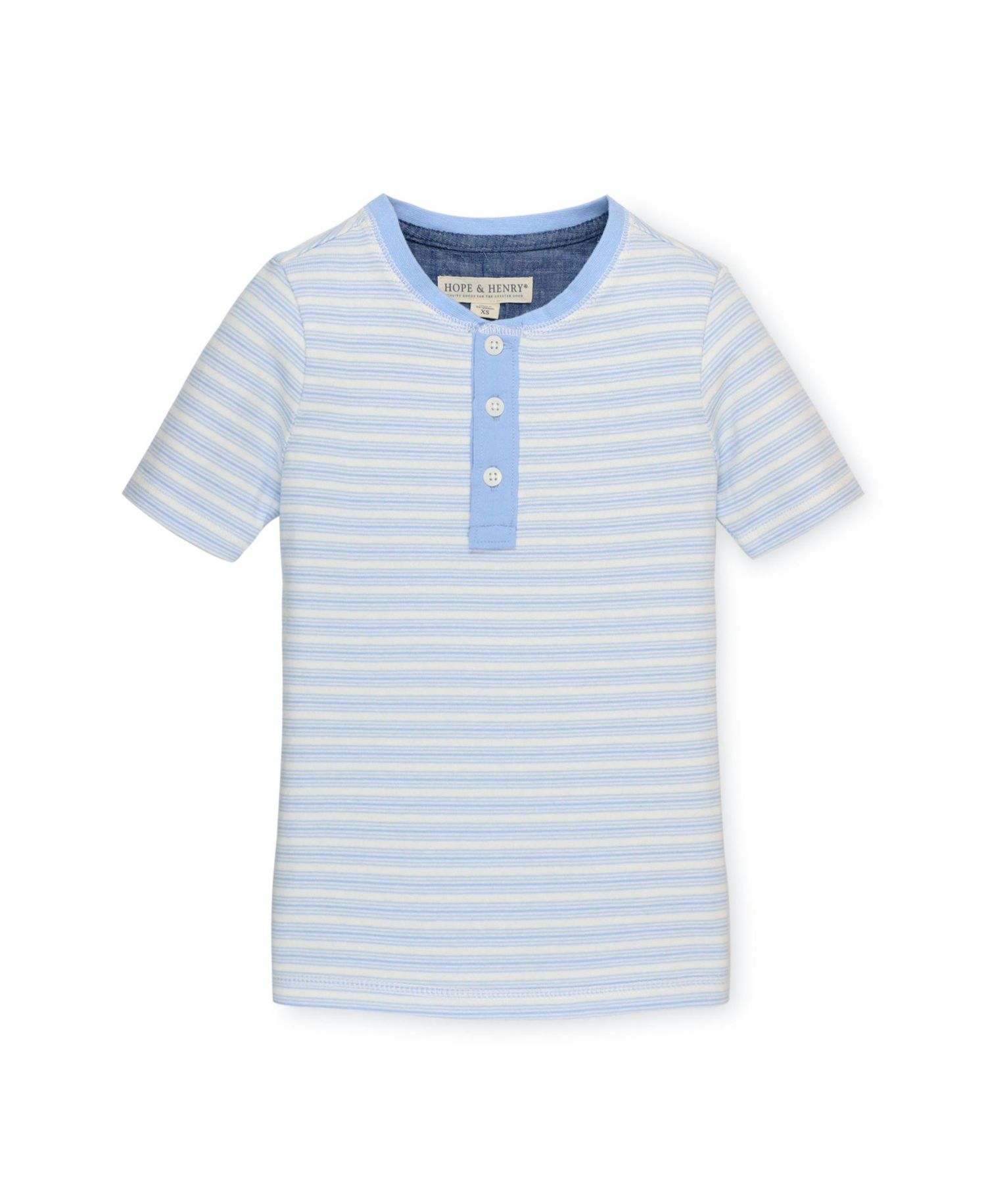 Hope and Henry Boys' Cotton Short Sleeve Henley Tee, Kids