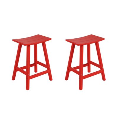 Outdoor Patio Adirondack Counter Height Stool Chair Set of 2