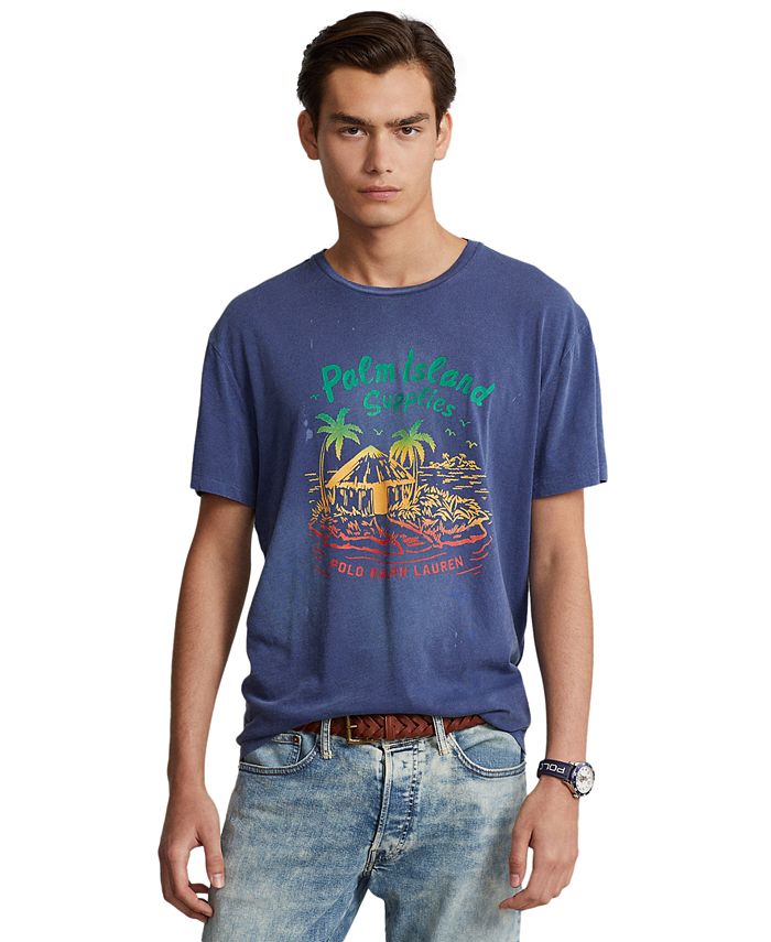 Polo Ralph Lauren Men's Classic-Fit Slub Jersey Graphic T-Shirt - Macy's