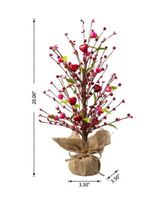 20" H Valentine's Berry Heart Table Tree