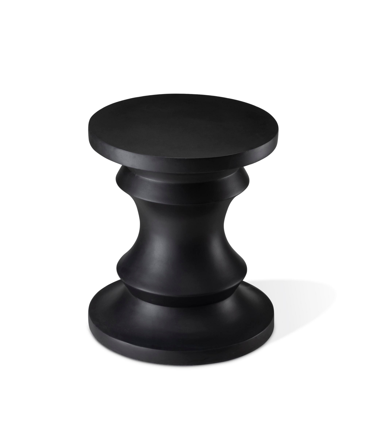 Glitzhome 18.25'' Magnesium Oxide Chess Garden Stool Or Planter Stand Or Accent Table In Black