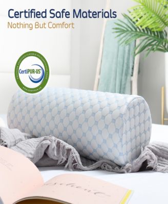 Memory Foam Neck Roll Bolster Cooling Cover Medium Firm Pillow