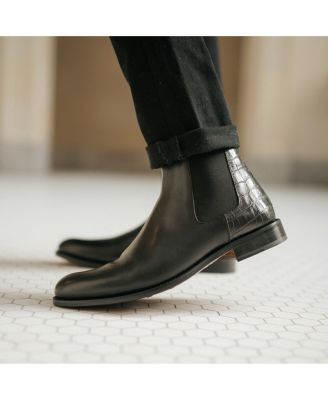 Men's Hiro Leather and Embossed Croc Detailing Chelsea Boots