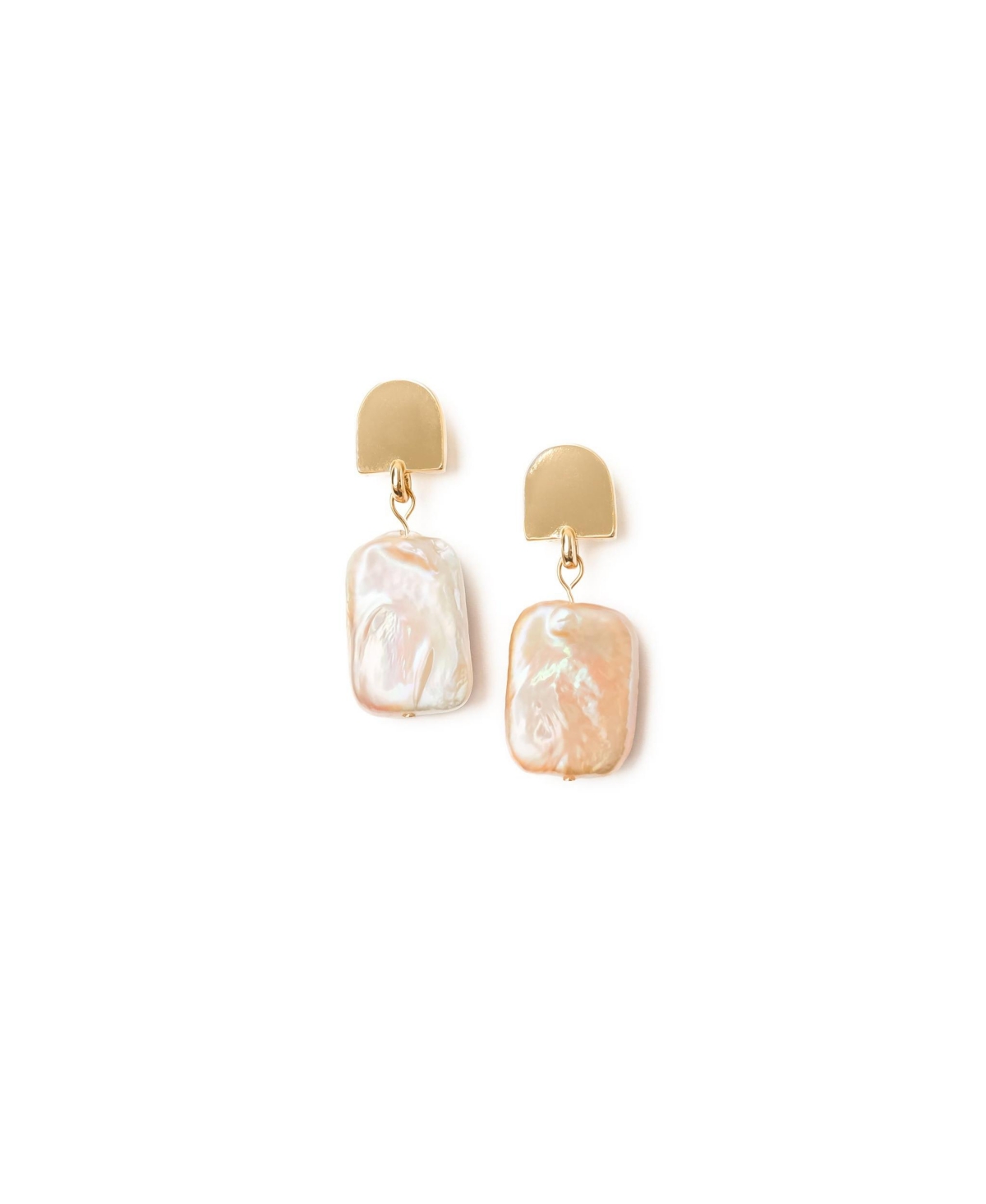 Dome + Peachy Pearl Earrings - Light Pastel Pink