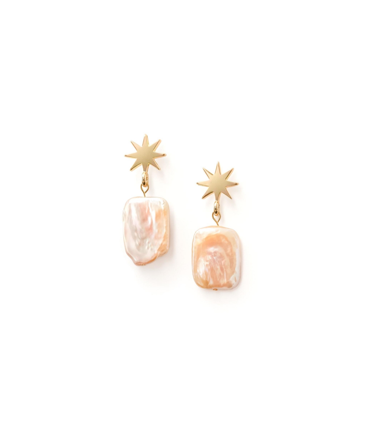 Star + Peachy Pearl Earrings - Light Pastel
