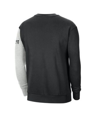 Men's Black, Heather Gray Golden State Warriors Courtside Versus Force & Flight Pullover Sweatshirt