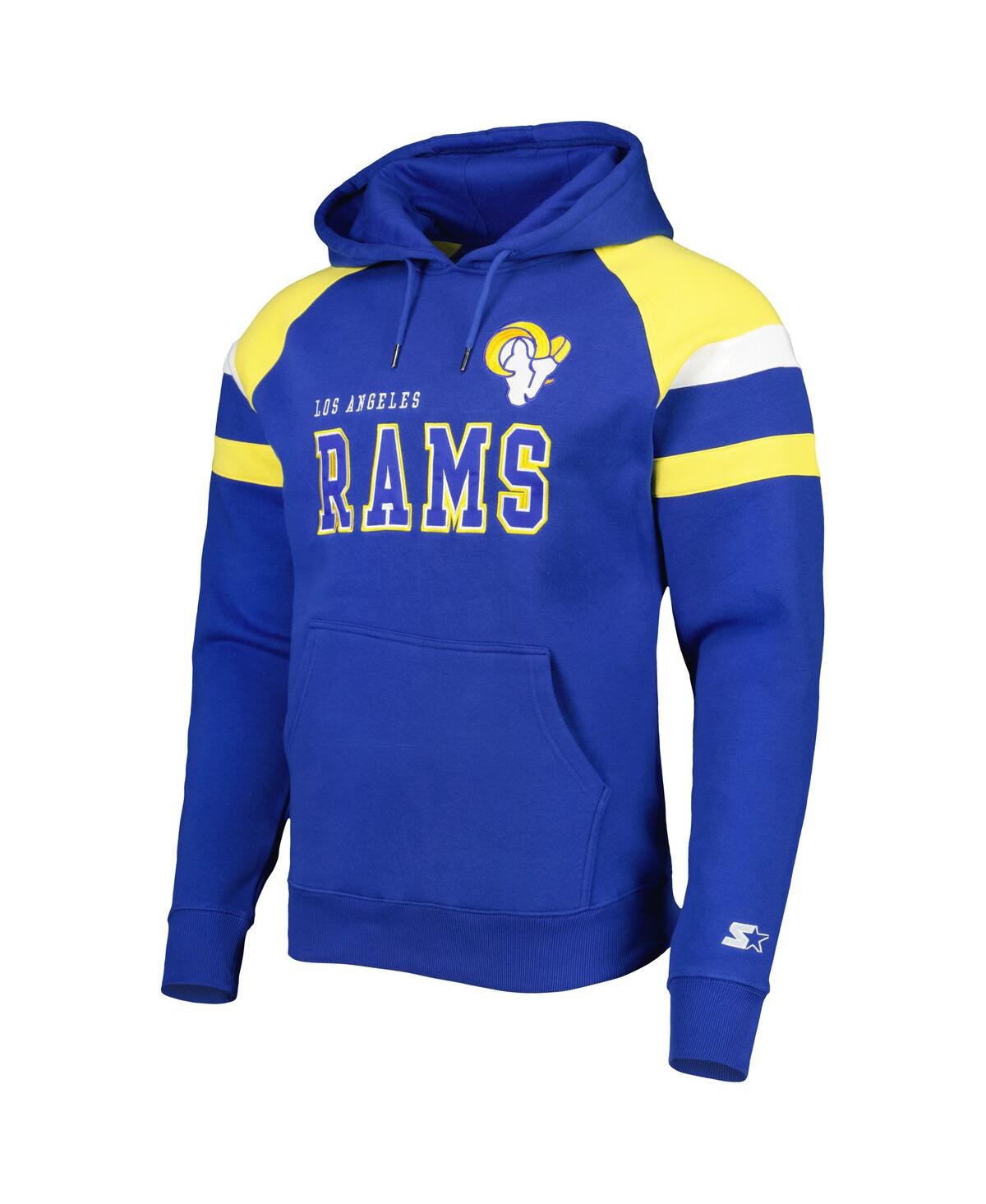 Men's StarterLos Angeles Rams Draft Fleece Raglan Pullover Hoodie - Royal