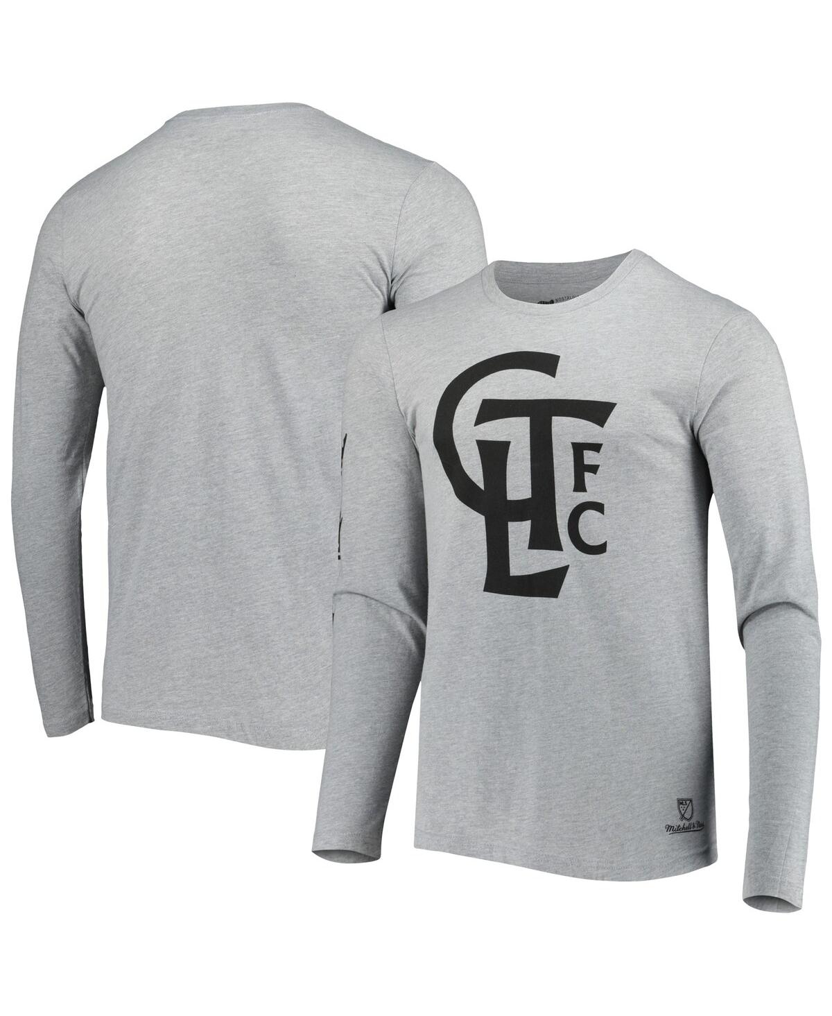 Mitchell & Ness Men's  Heathered Gray Charlotte Fc Logo Long Sleeve T-shirt In Heathered Gray