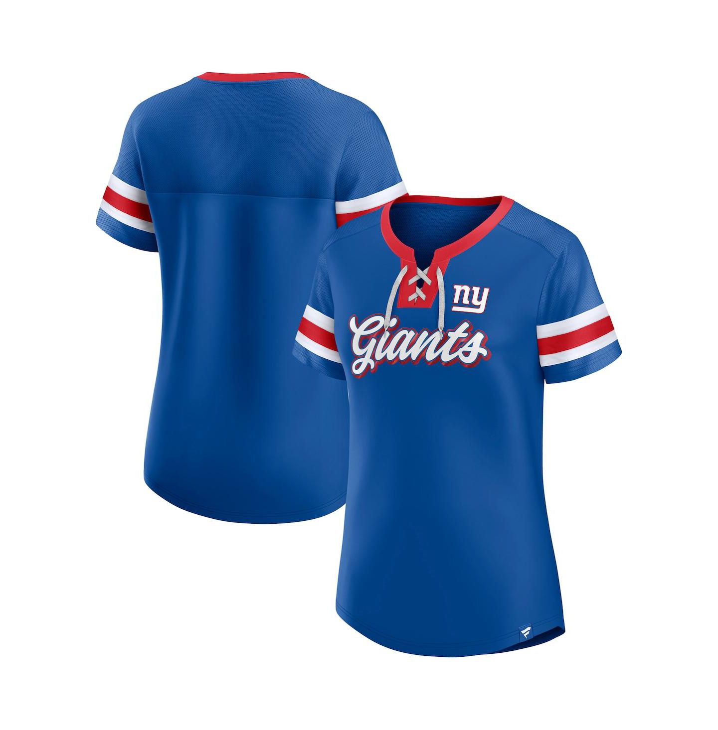Женская футболка Fanatics Royal New York Giants Original State Lace-Up — фото 1