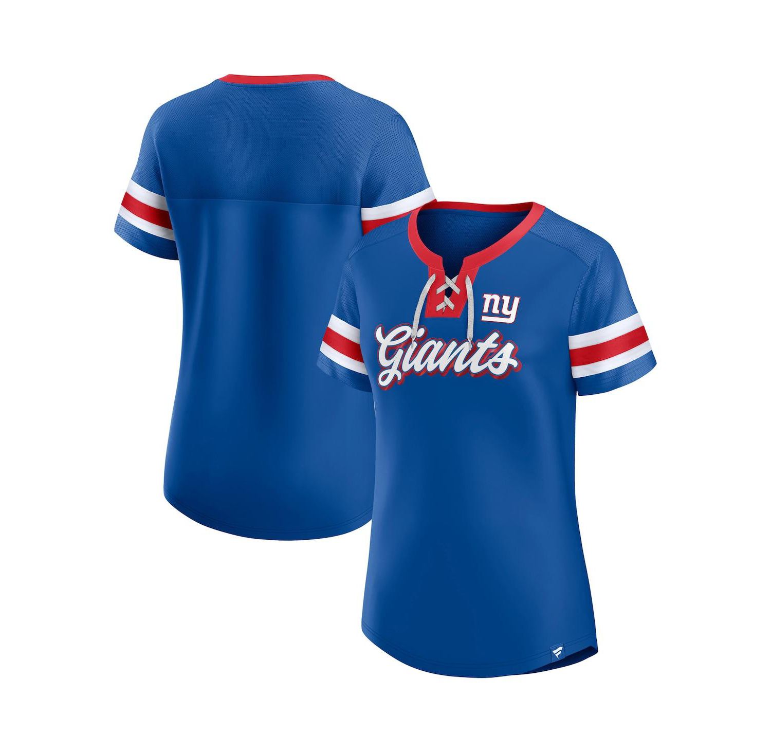 Women's Royal New York Giants Original State Lace-Up T-shirt