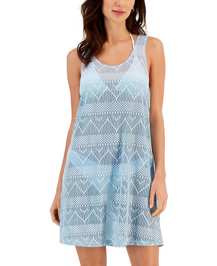 J Valdi Women's Jacquard LatticeBack Dress CoverUp Macy's
