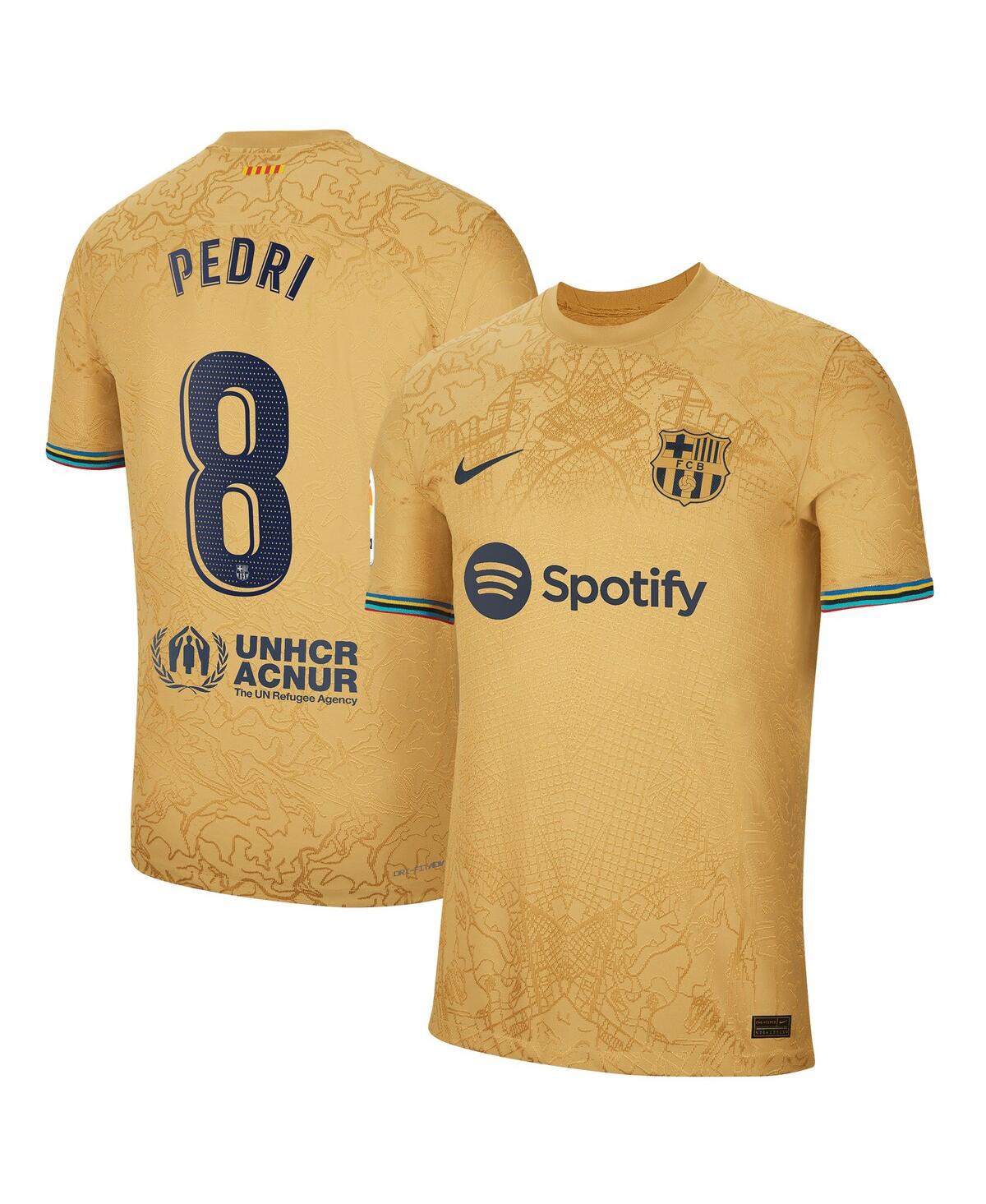 Men's Nike Pedri Gold Barcelona 2022/23 Away Authentic Player Jersey - Gold