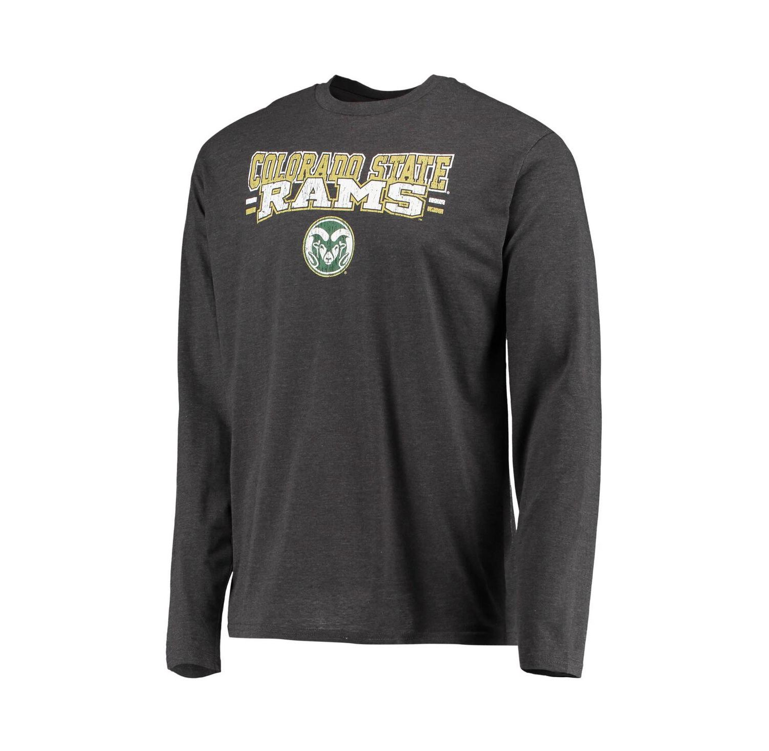 Men's Green, Heathered Charcoal Colorado State Rams Meter Long Sleeve T-shirt and Pants Sleep Set
