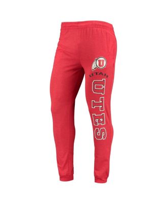 Men's Red, Charcoal Utah Utes Meter Long Sleeve Hoodie T-shirt and Jogger Pants Sleep Set