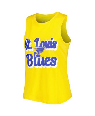 Women's Gold, Navy St. Louis Blues Meter Muscle Tank Top and Pants Sleep Set